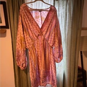 Arula Pink and Yellow Patterned Dress